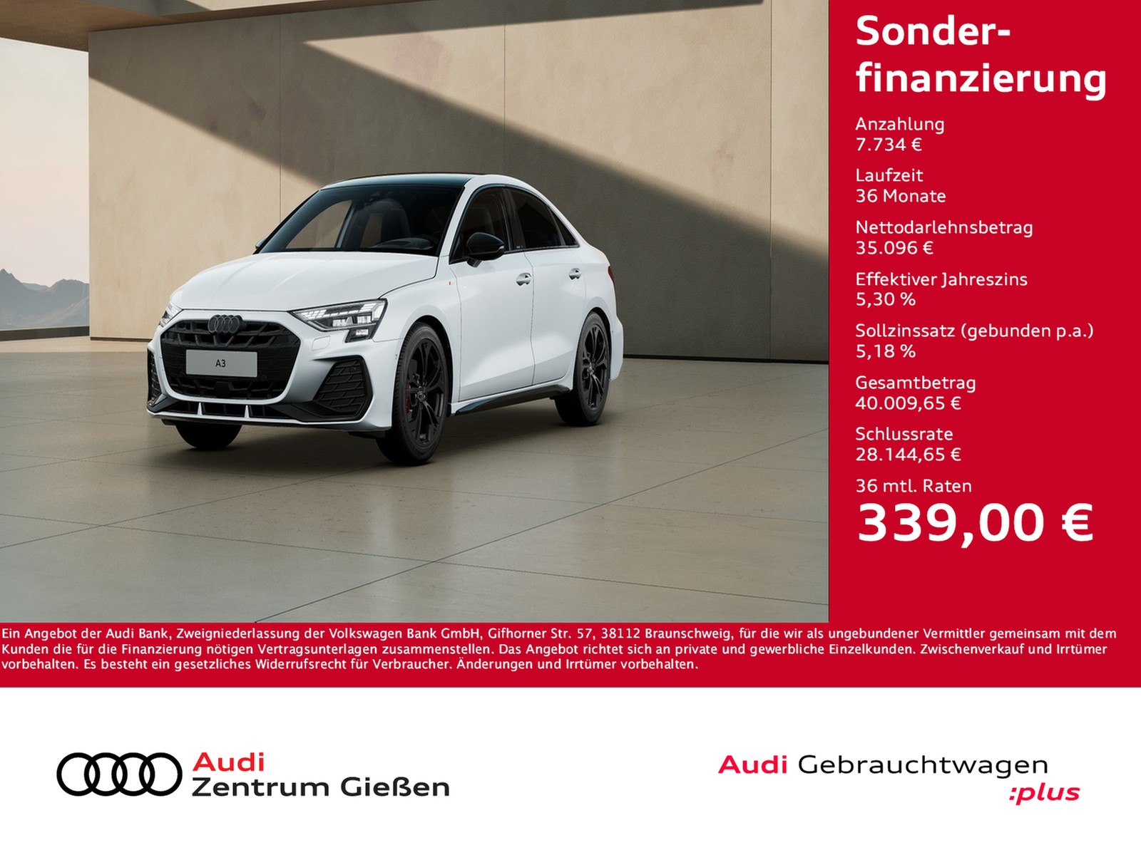 A3 Limousine 35 TFSI S line Black HuD PANO MATRIX SONOS...